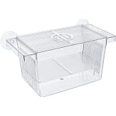Pawfly Aquarium Fish Breeding Box Acrylic Hatchery Incubator Tank with Suction Cups Small Isolation Box for Baby Small Fish Shrimp and Betta