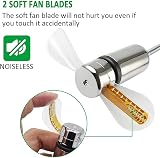 Huiheng Mini LED Clock Fan USB Powered Flexible Gooseneck Silent Personal Desk view 3