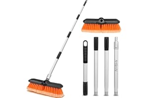 ARTIPOLY 65" Car Wash Brush with Extension Pole, Car Wash 10” Dip Soft Brush, No Scratch Car Cleaning Brush Supplies for RV Boat Truck SUV, House Siding, Snow, Floors, Extension Aluminum Alloy