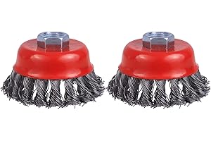 WENORA Wire Cup Brush for 4 1/2 Angle Grinder, 2 Pack 3 inch Wire Brush for Grinders, 5/8" -11 Threaded, for Heavy Cleaning Rust, Stripping and Abrasive