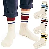 Fszsaa Fun Novelty Retro Striped Crew Socks For Women Sporty Calf Casual Cotton Tube Socks Women