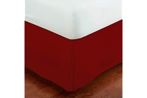 MK HOME Mk Collection Solid Pleated Bed Skirt 14" Drop Full, Red New