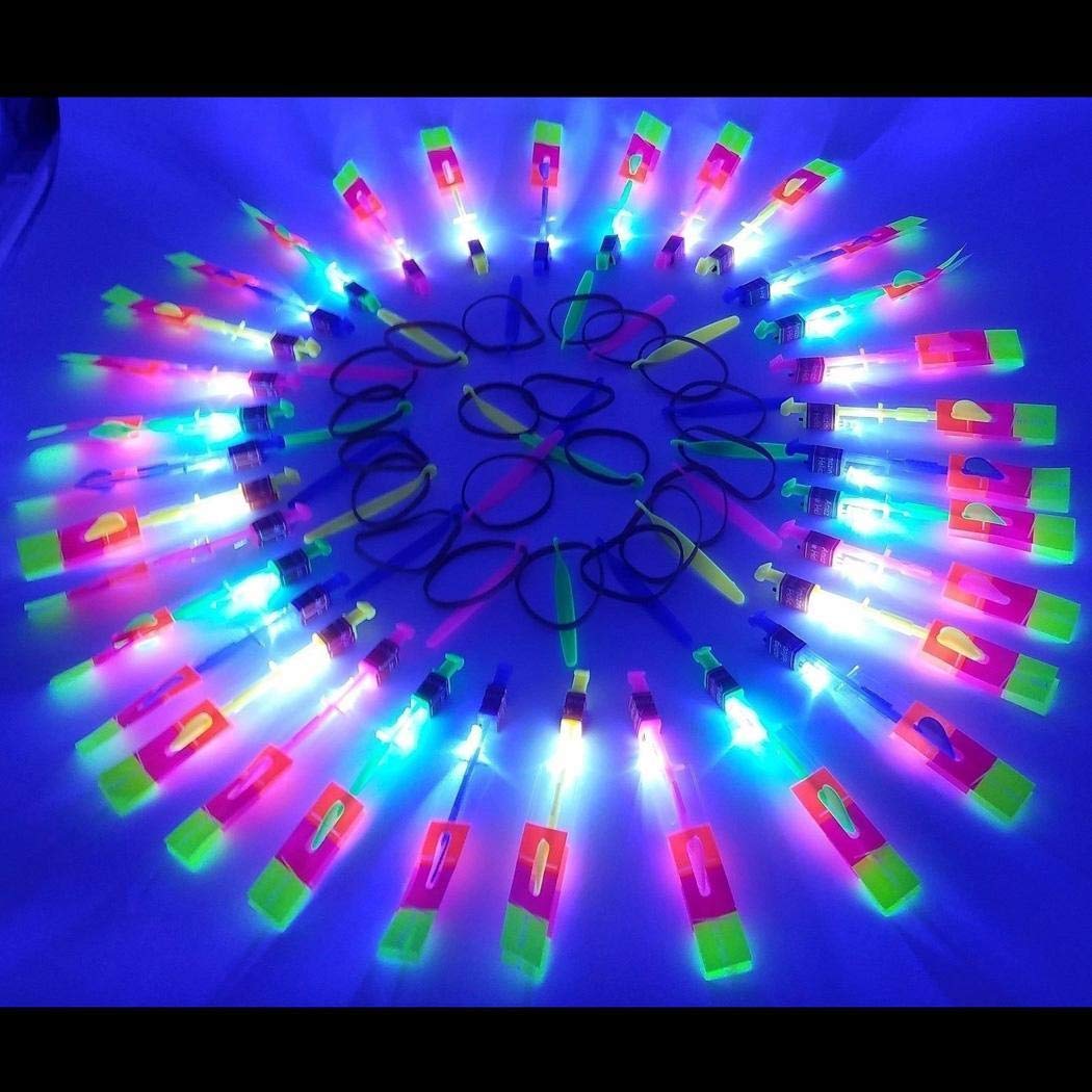 Dickin Kids Toys LED Light Arrow Rocket Helicopter Flying Toy Kids Slingshot Led Helicopters Toy Led Rocket Copters Wrist Watches