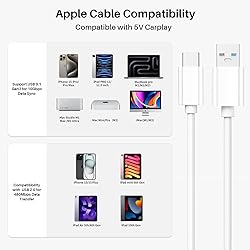 USB 3.2 Gen 2 iPhone 15 Car Carplay Cable, 6 FT USB