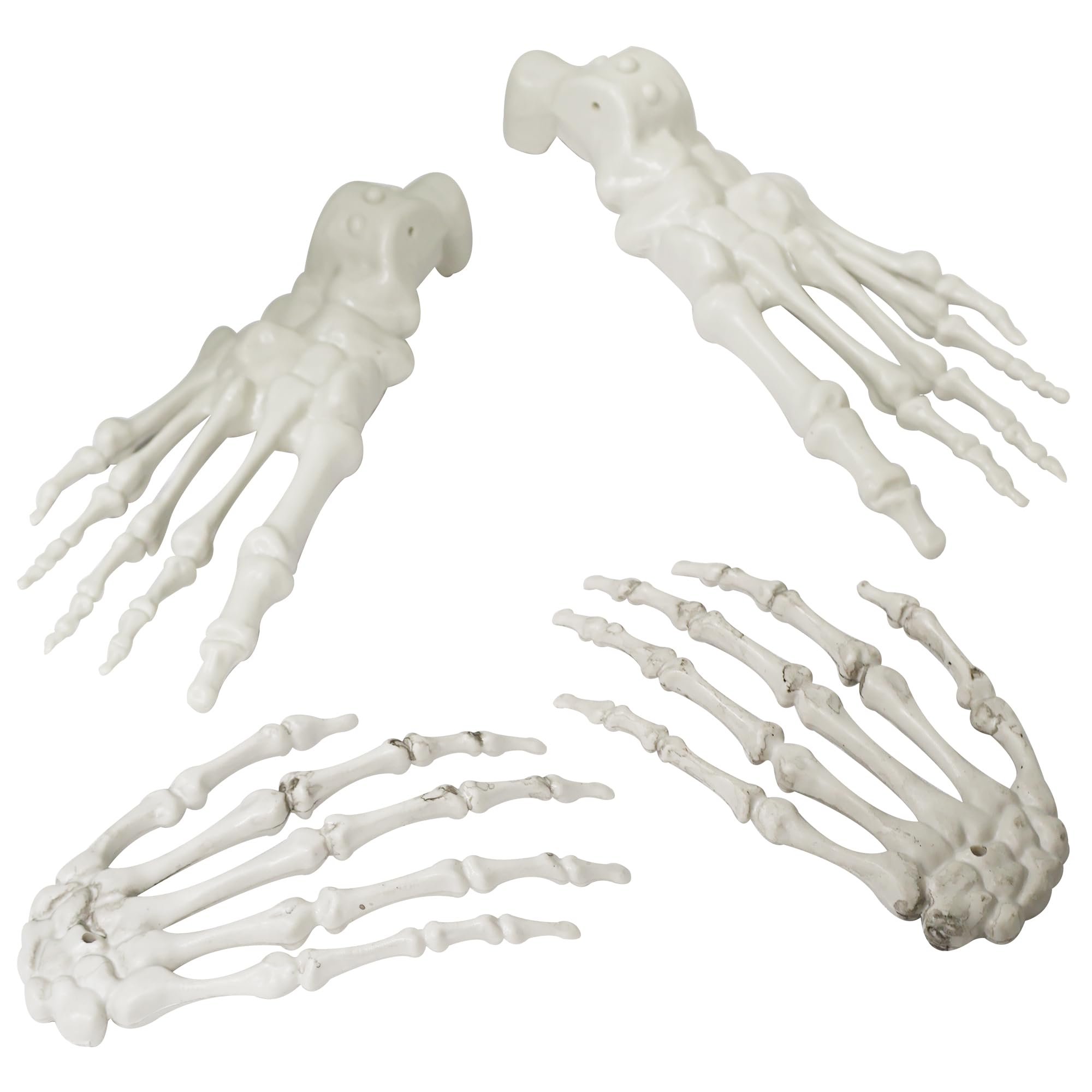 Photo 1 of Halloween Skeleton Hands Skeleton foot,Realistic Life Size Severed Plastic Skeleton Hands foot for Haunted House Halloween Vampire Zombie Party Decorations Supplies (Hands foot)