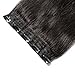 100% Remy Clip in Human Hair Extensions #1B Natural Black Natural Hair 16-22 inch Grade AAAAA 3/4 Full Head 1 piece 5 clips Long Smooth Silky Straight for Women Fashion 22