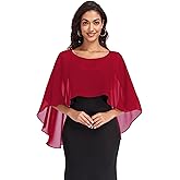 Pukguro Sheer Shawls and Wraps for Evening Dresses Chiffon Capes for Women Soft Wedding Cover Up