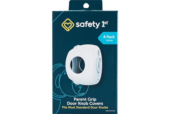 Safety 1st Parent Grip Door Knob Covers, White, One Size,4 Count (Pack of 1) (HS3260600), Packaging may vary