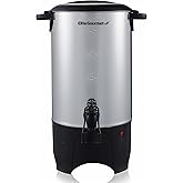 Elite Gourmet CCM040 Stainless Steel 40 Cup Coffee Urn Removable Filter For Easy Cleanup, Two Way Dispenser with Cool-Touch Handles Electric Coffee Maker Urn, Stainless Steel