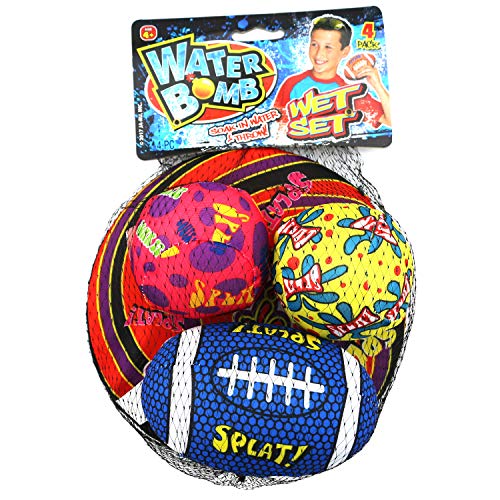 Water Bomb Wet Set Water Splash Balls Water Football Water Frisbee Pool Toy Soakers Outdoor Sports with 2 GosuToys Stickers