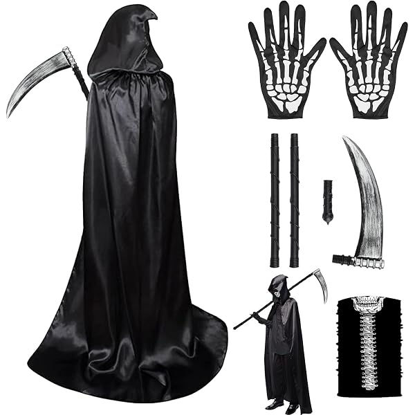 Cape D'Halloween Effrayante - Avec Capuche - Style Déchiré Pour Déguisement Fantôme Ou Faucheuse - 4