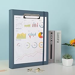 SKYDUE 3 Ring Binder with Clipboard, PU Clipboard