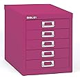 Bisley 5 Drawer Steel Desktop Multidrawer Storage Cabinet, Fuchsia (MD5-FU)