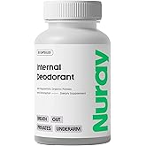 Nuray Internal Deodorant Supplement | Natural Chlorophyll 30 Capsules for Body Odor Control, Gut Health, and Fresh Breath | Vegan, Detox Support, & Skin Health | Odor Eliminator for Men & Women