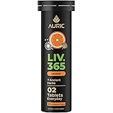 Auric Herbal Liver Support Supplement | Milk Thistle (Silymarin), Turmeric, Garlic, Ginger for Liver Health | Advanced Detox & Cleansing Formula for active Liver | 20 Tablets | Plant Based Gluten-Free