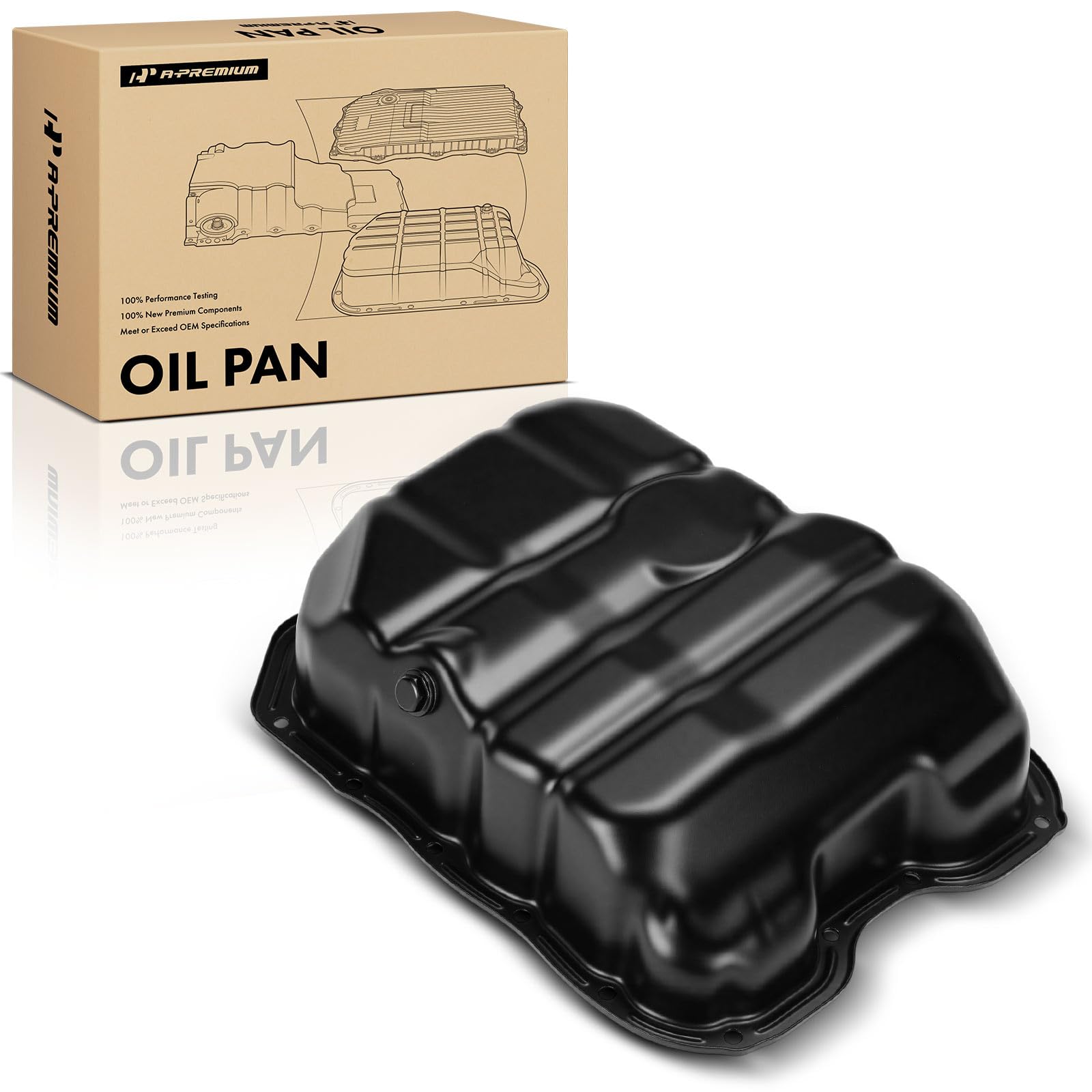 Photo 1 of A-Premium Lower Engine Oil Pan Sump with Drain Plug Compatible with Hyundai Sonata, Santa Fe, Tucson & Kia Optima, Sportage, Sorento, Rondo, Magentis, Forte, Forte5, Replaces 2151025053, 215102G500