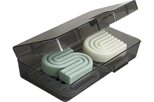 Vonpri Shower Bar Holder with Lid & Drain Layer for 2 Bars - Soap Dish Saver Case, Compatible with Kitsch Ethique & Dr. Squat