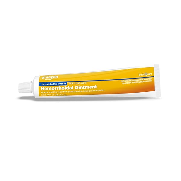 AMAZON BASIC CARE HEMORRHOID OINTMENT, HEMORRHOID TREATMENT, PAIN RELIEF, RELIEVES BURNING, ITCHING AND DISCOMFORT, 2 OUNCE (PACK OF 1)