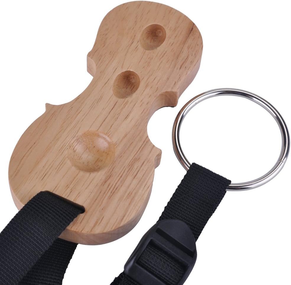 Solid Wood Cello Endpin Rest Non-slip Stopper Anchor Protector in Cello Shape 3 Holes Holder(Cello Shape -Natural Wood)