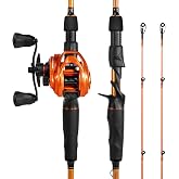 KastKing Lethal Blaze Twin-Tip Fishing Rod and Reel Combo | Baitcaster &amp; Spinning Combo, 2-Piece Rod Blanks, Backup Tip Section, Flame-Inspired Design, EVA Handle, Freshwater