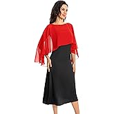 Baoqiya Women's Capelet Shawls and Wraps for Evening Dresses Soft Bridesmaid Shawl Chiffon Cape Wedding Cover Up