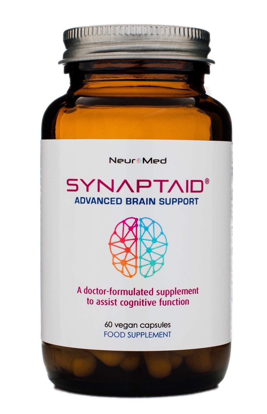 Synaptaid Advanced Brain Support Supplement to Assist Cognitive Function Vegan 60 Capsules (Single Pack)
