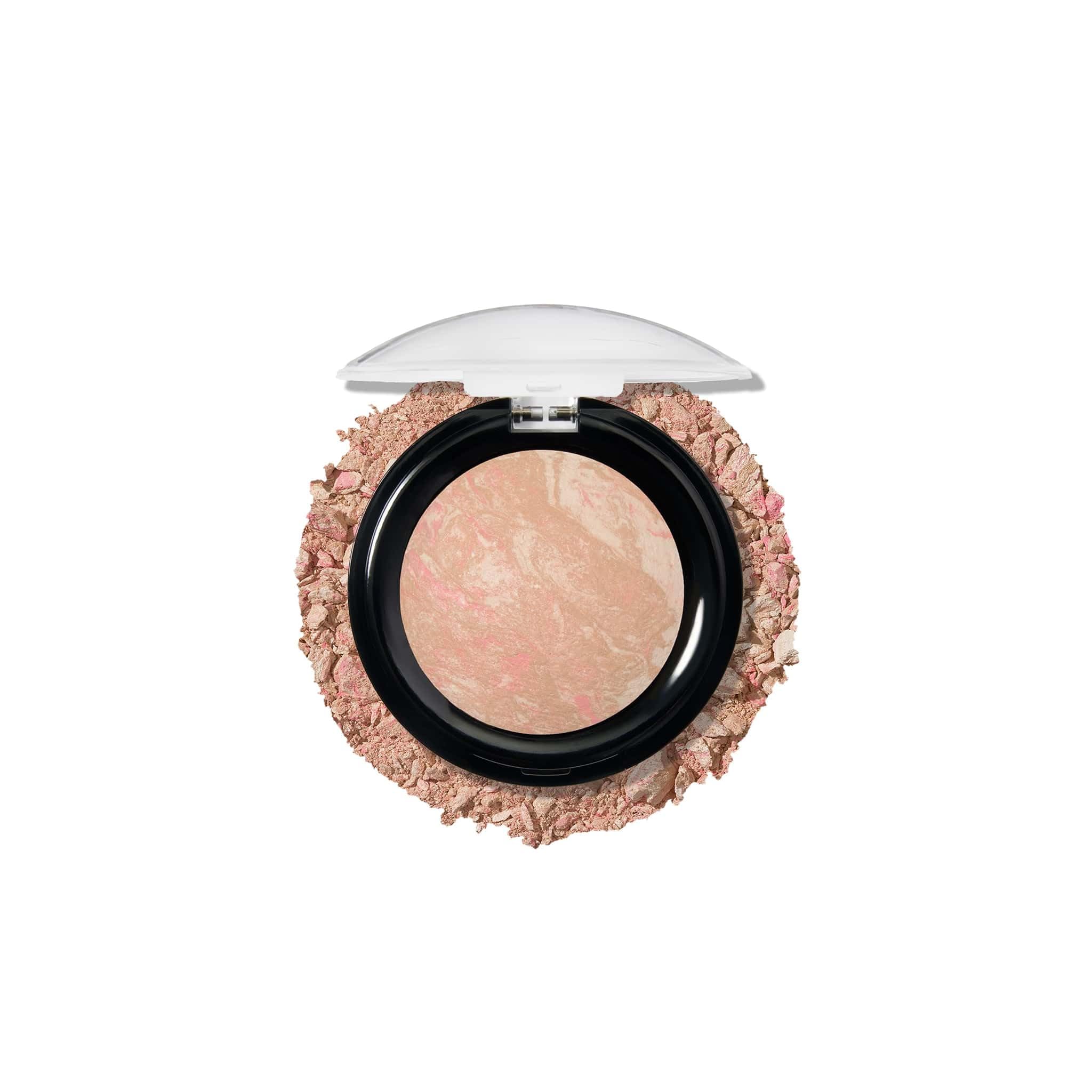 LAURA GELLER Baked to Go Balance-n-Brighten Colour Correcting Powder Foundation (Porcelain) Travel Size Buildable Light to Medium Coverage Baked Foundation, Demi-Matte Finish