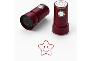 WAHXIAOSW Self-Inking Smiley Face Stamp for Teachers, Hand Stamps for Events and Classrooms, Teacher Stamps for Schools, Greeting Cards, Loyalty Cards, and Scrapbooks