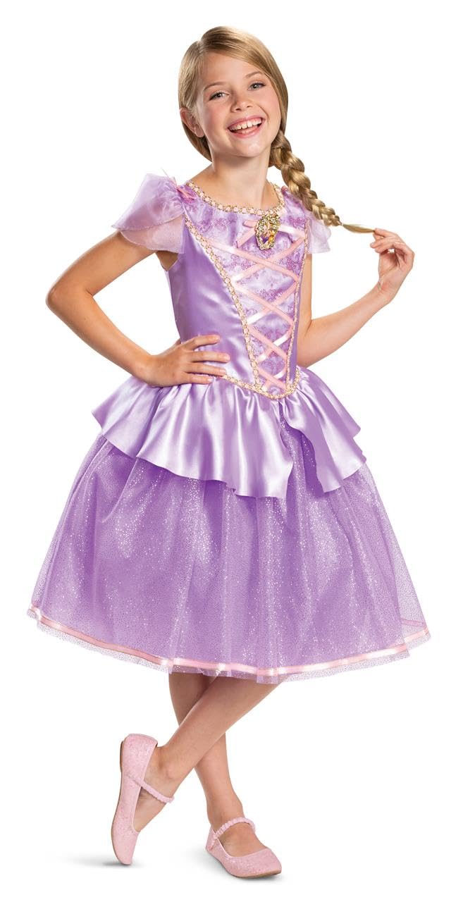 DISGUISE Disney Official Deluxe Rapunzel Dress Up for Girls Kids, Princess Costumes for Girls Fancy Dress Outfit, Multicolor, S (5-6 yrs)