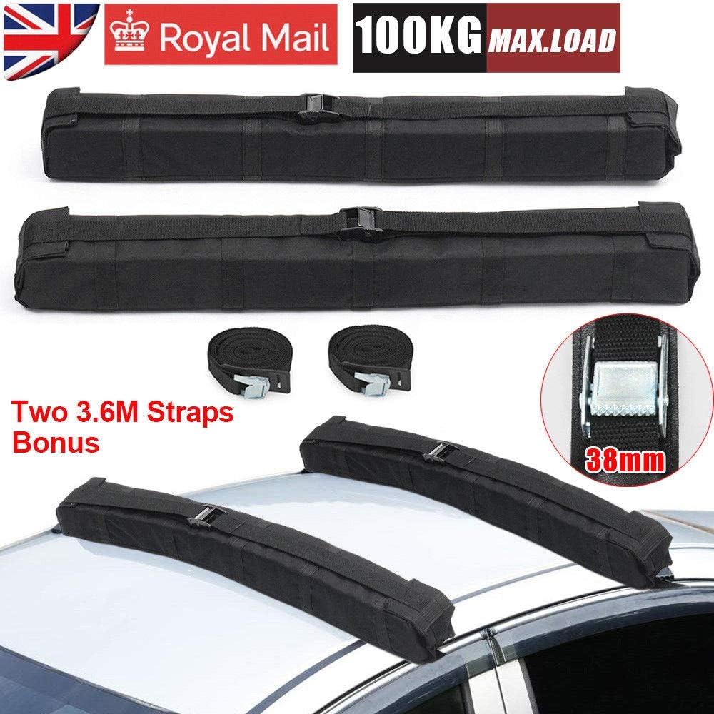 P Bonus Lot de 2 Barres de Toit universelles pour Voiture avec Sangle Transport et rangement