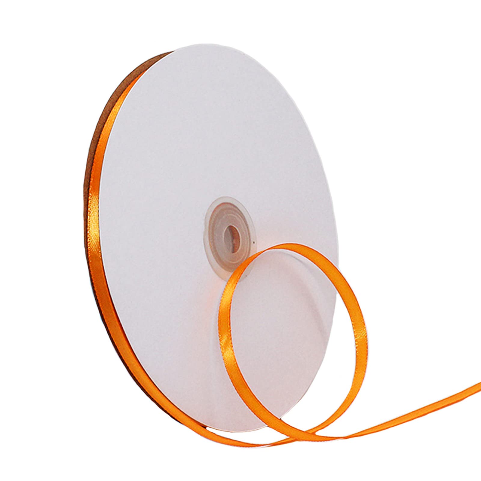 6mm Orange Ribbon for Gift Wrapping,91m Fabric Thick Satin Ribbon Orange Bow for Gift Wrapping,Ribbons for Balloons,Crafting,Hair,Bouquets,Wedding, Car,Presents,Cake,Christmas Party Decorations — image 1
