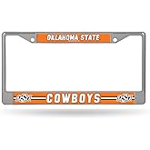 Rico Industries NCAA Oklahoma State Cowboys 12" x 6" Silver Chrome Frame 12" x 6" Chrome Frame - Car/Truck/SUV Automobile Accessory