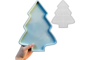 Wehous Christmas Tree Tray Mold for Resin Concrete, Large Storage Container Jewelry Candle Holder Epoxy Resin Casting Molds, Christmas Ornament Decorative Serving Tray Dish Plate Molds DIY Art Craft