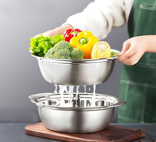 304 Stainless Steel Colander With Handle, 2-Quart Micro-Perforated