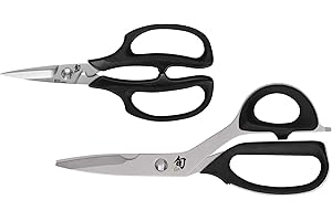 Shun Cutlery 2 Piece Kitchen Shear Set, Stainless Steel Cooking Scissors, Blades Separate for Easy Cleaning, Comfortable, Non-Slip Handle, Kitchen Shears Heavy Duty