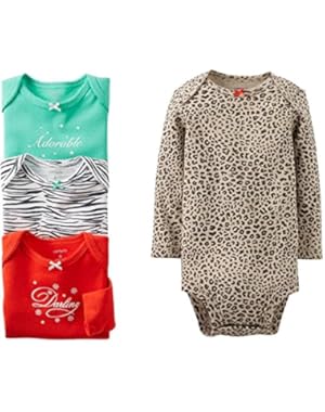 Baby Girls' 4 Pack Animal Print Bodysuits (Baby) - Assorted