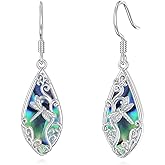 Seiyang Dangle Earrings 925 Sterling Silver Animal/American Flag/Turquoise/Moonstone/Abalone Shell Dangle Drop Earrings Christmas Jewelry Gifts for Women Mom Her