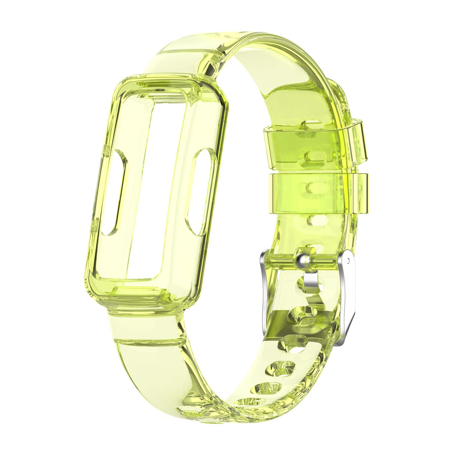 Chofit Straps Compatible with Fitbit Luxe/Ace 3/Ace 2/Inspire HR/Strap, TPU Plastic Transparent Crystal Replacement Wristband Arm Band (Yellow)