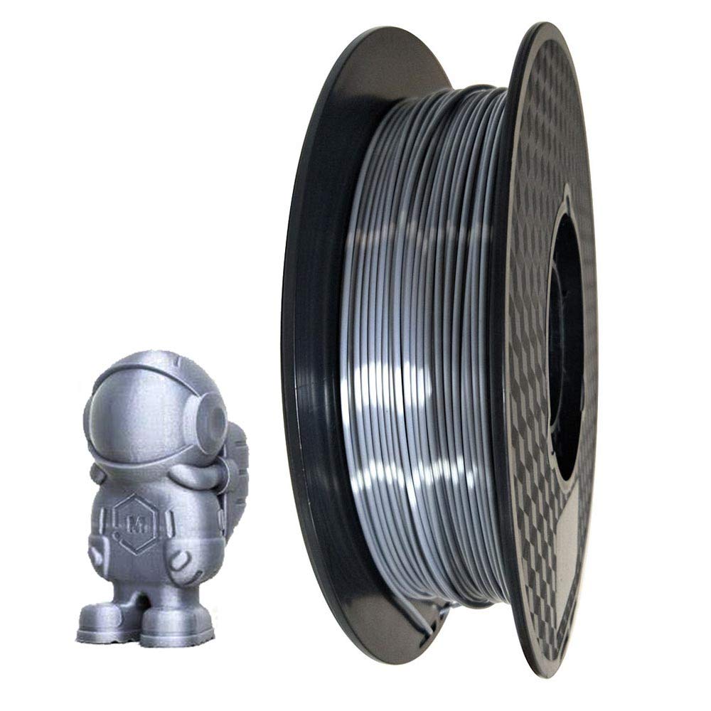 Shiny Silk Silver PLA Filament 1.75mm 3D Printer Filament 0.5KG Shiny Metallic Metal PLA Silky Shine PLA Material 500g 3D Printing Material