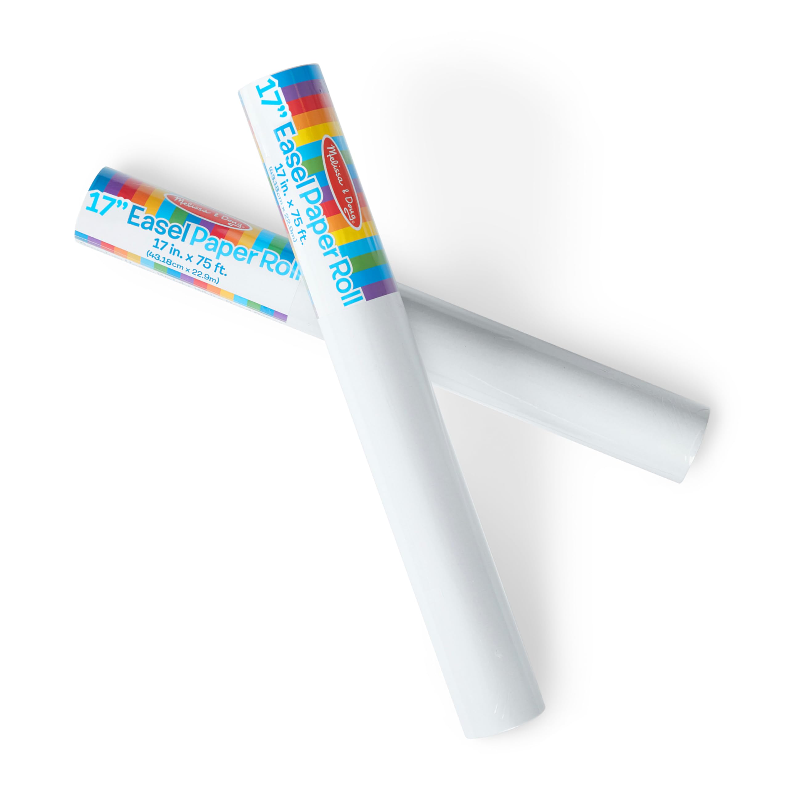 Melissa & Doug Deluxe Easel Paper Roll Replacement, 2-Pack Bundle for Coloring, Writing or Painting (17 in. x 75 ft.) Art Supplies for Kids Ages 3+ (White) - FSC Certified