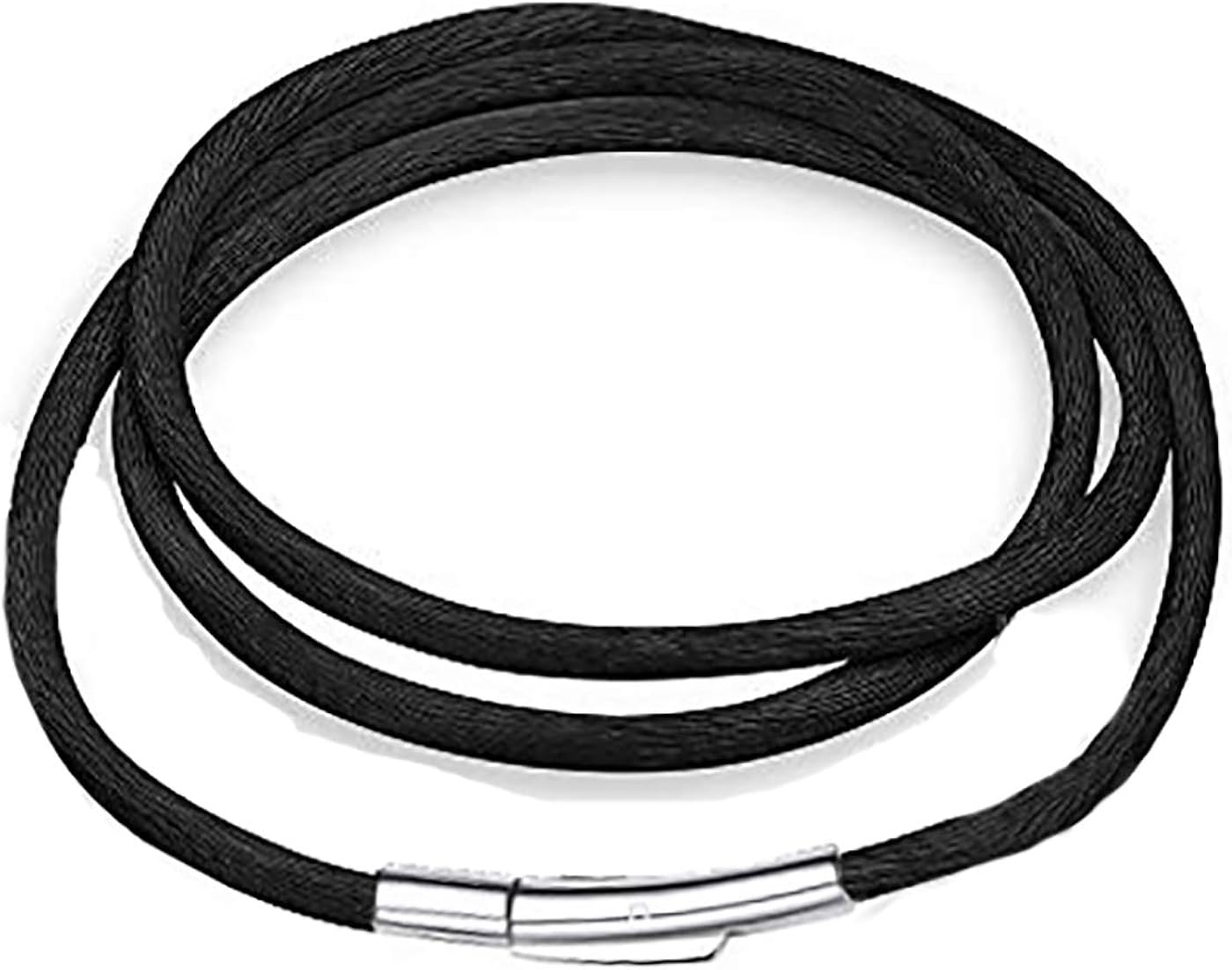 baobei men necklace 2MM Black Silk Cord Chain Necklace set 2 PC with