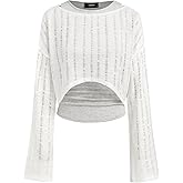 CIDER Cropped Knit Sweater Set Two Piece Long Sleeve Tank Top