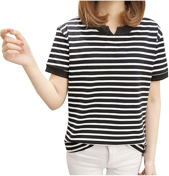 Amazon Co Jp レディース 半袖 Hodarey 学院風 薄手ストライプ レディース トップス Tシャツ 安い レディース カットソー 半袖 レディース Tシャツ シャツ 半袖 ストライプ ボーダー 縞 カジュアル レディースカットソー プリントtシャツ M 2xl 腕時計