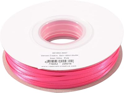 Vaessen Creative Rosa Satinband 3 mm x 100 m Doppelsatinband