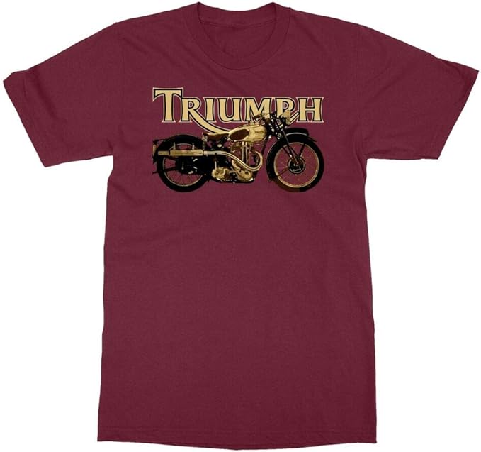 Triumph Motorcycle Cycling Men's TShirt Maroon Amazon.co.uk Clothing