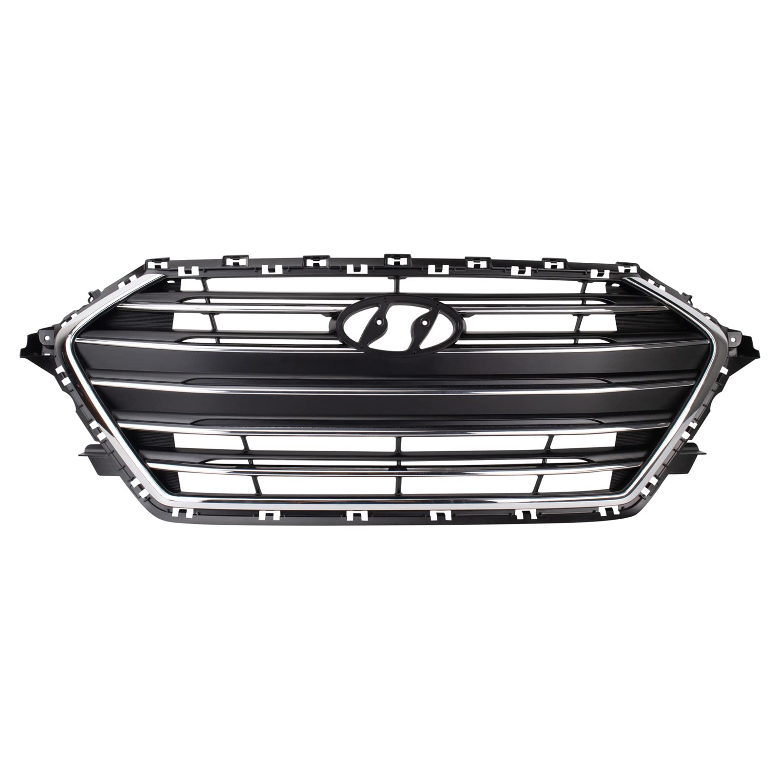 Photo 1 of ***ENDS ON BOTH SIDES BROKEN OFF***TRQ Front Grille Silver Compatible with 2017-2018 Hyundai Elantra HY1200204***ENDS ON BOTH SIDES BROKEN OFF***