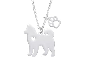 Melix Animal Yorkie Labrador Pitbull Husky Alaskan Akita Boxer Corgi Dachshund German Shepherd Golden Retriever Stainless Steel Pet Dog Doggy Pendant Necklace Gift