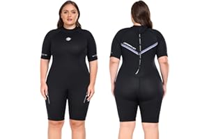 JSNORKLET Plus Size Wetsuit for Women and Men, 3mm Back Zipper Neoprene Diving Suits for Diving Snorkeling Surfing Swimming