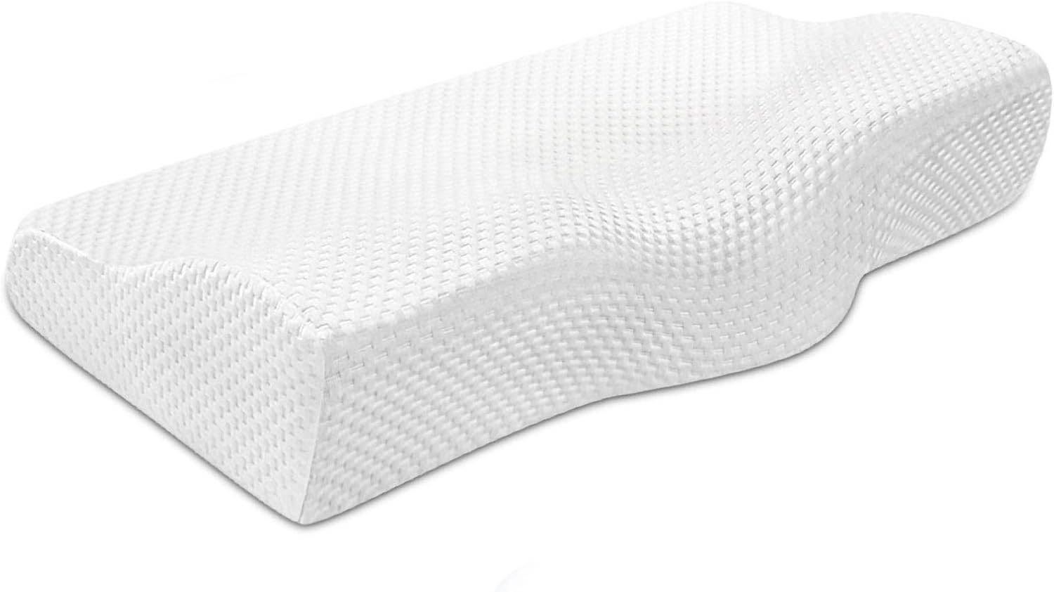 STURME Contour Memory Foam Pillow, Ergonomic Cervical Pillows for Sleeping, Orthopedic Pillow for Neck Pain - Head and Neck Support for Back，Stomach and Side Sleepers with Pillow Case: Home & Kitchen