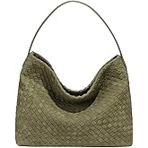 Woven Bags Women Slouchy Woven Suede Tote Bag Trendy Suede Hobo Purse Vintage Satchels Handbag for Work Travel
